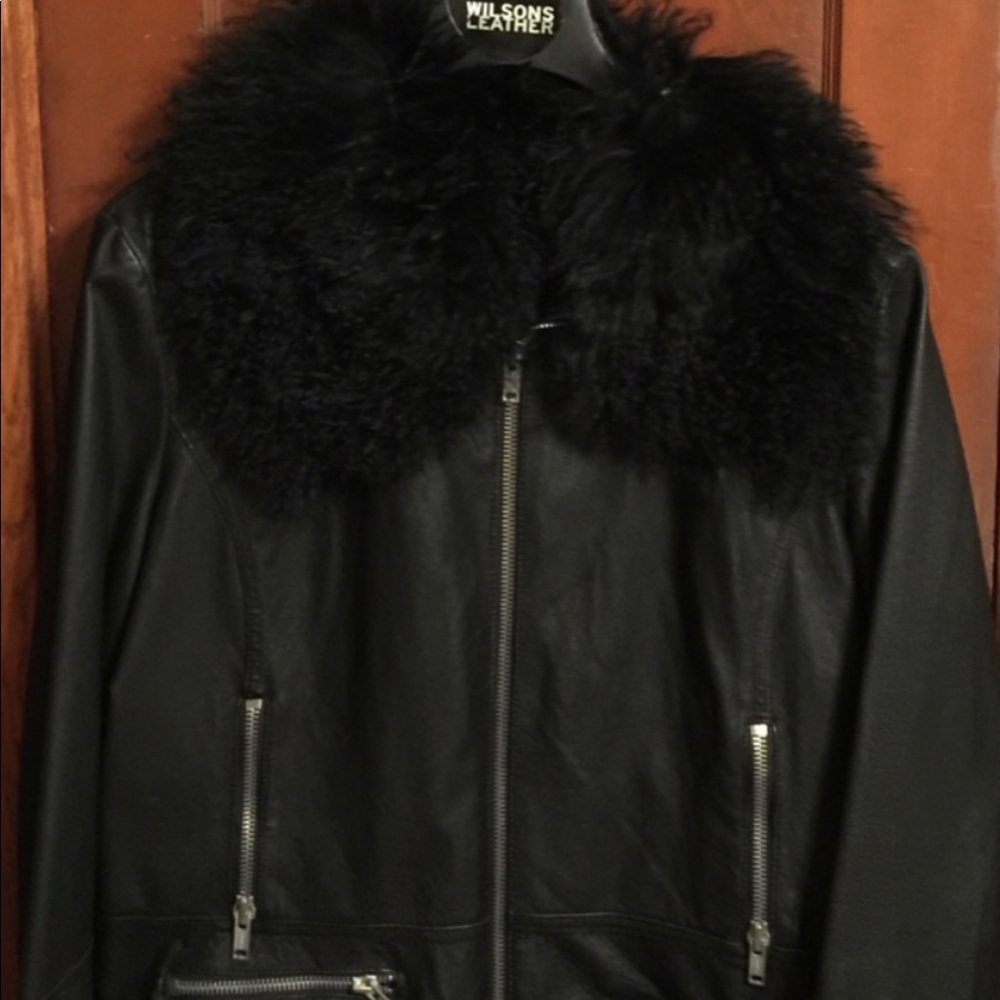 Wilson Black Leather Coat